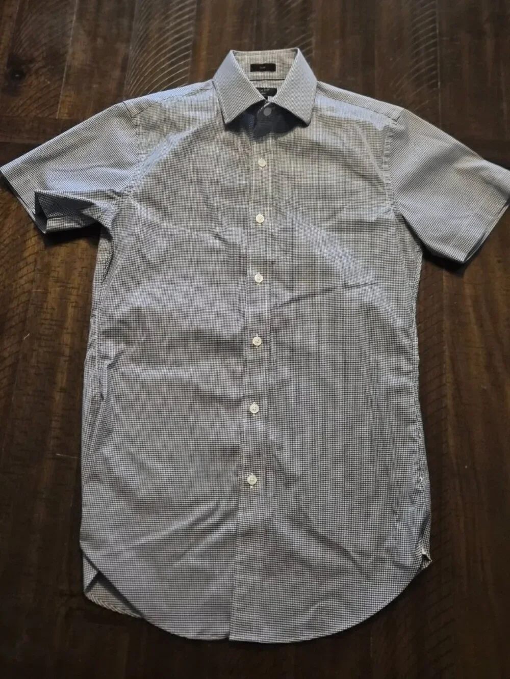 J. Crew Ludlow Mens Slim Short Sleeve Dress Shirt Mens Size 14.5 Check G330